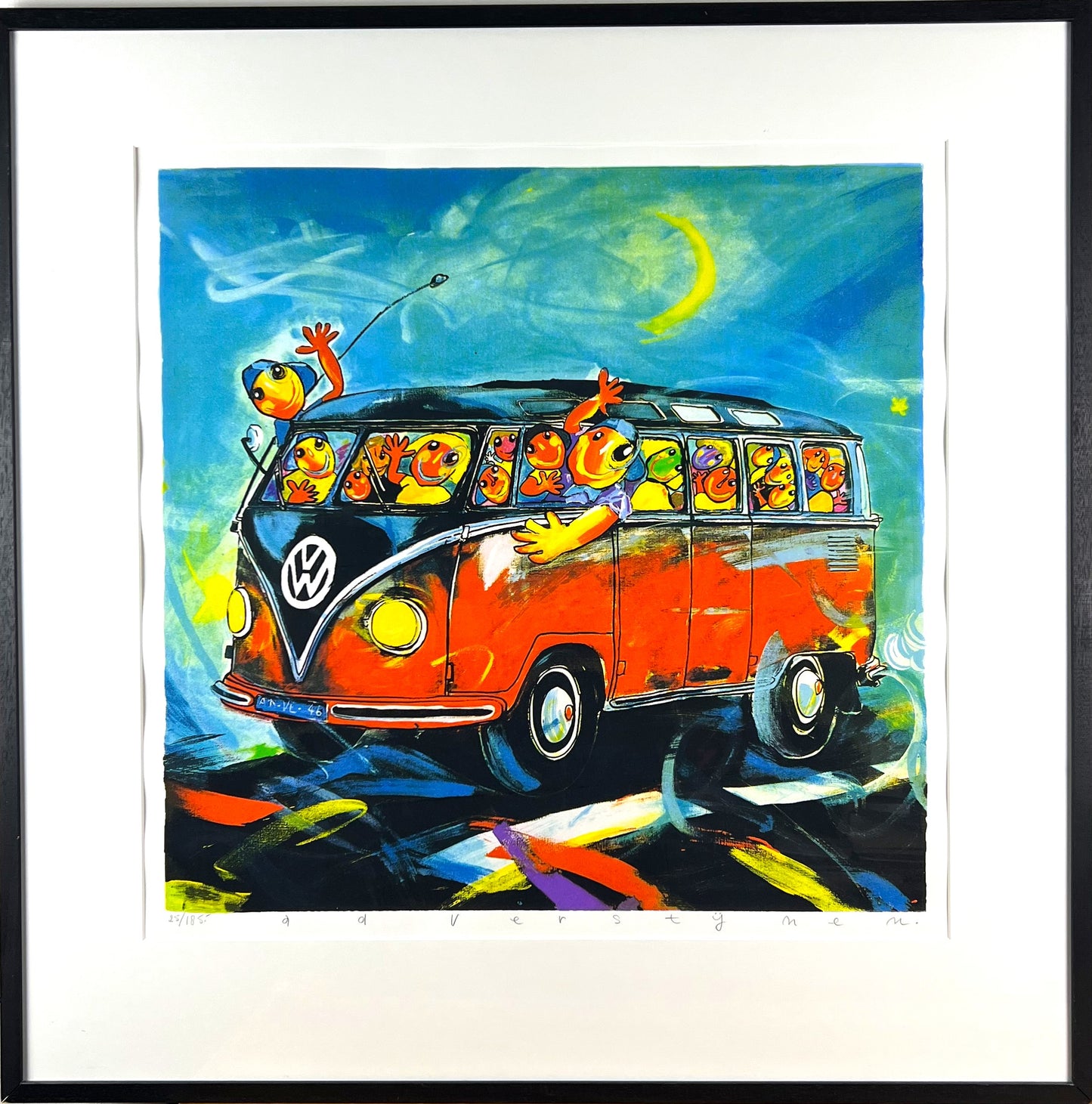 Ad Verstijnen - zeefdruk - Panorama busje