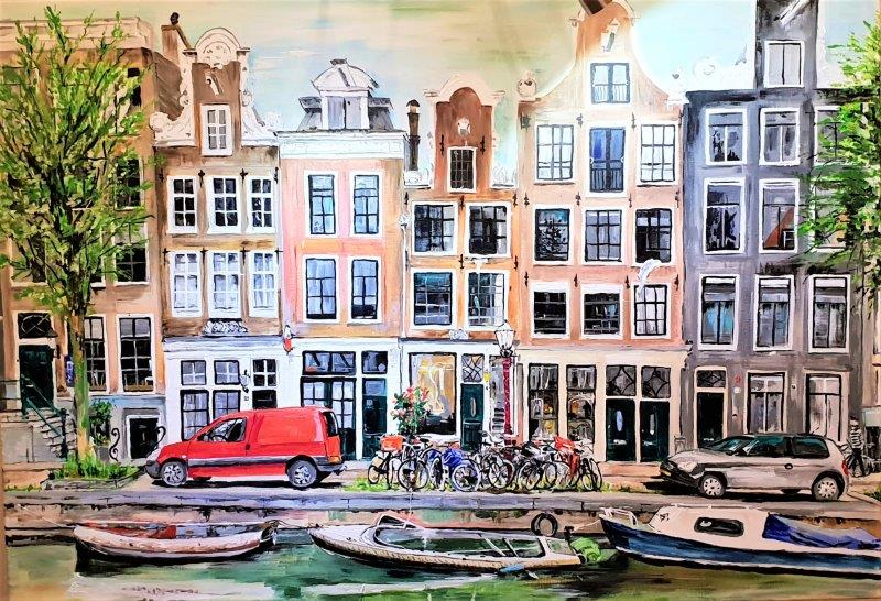 Jose Goevaers - Schilderij - Bloemgracht Amsterdam