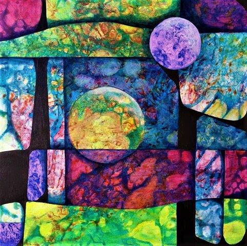 Jeanny van der Sanden - Painting - Colourful Worlds