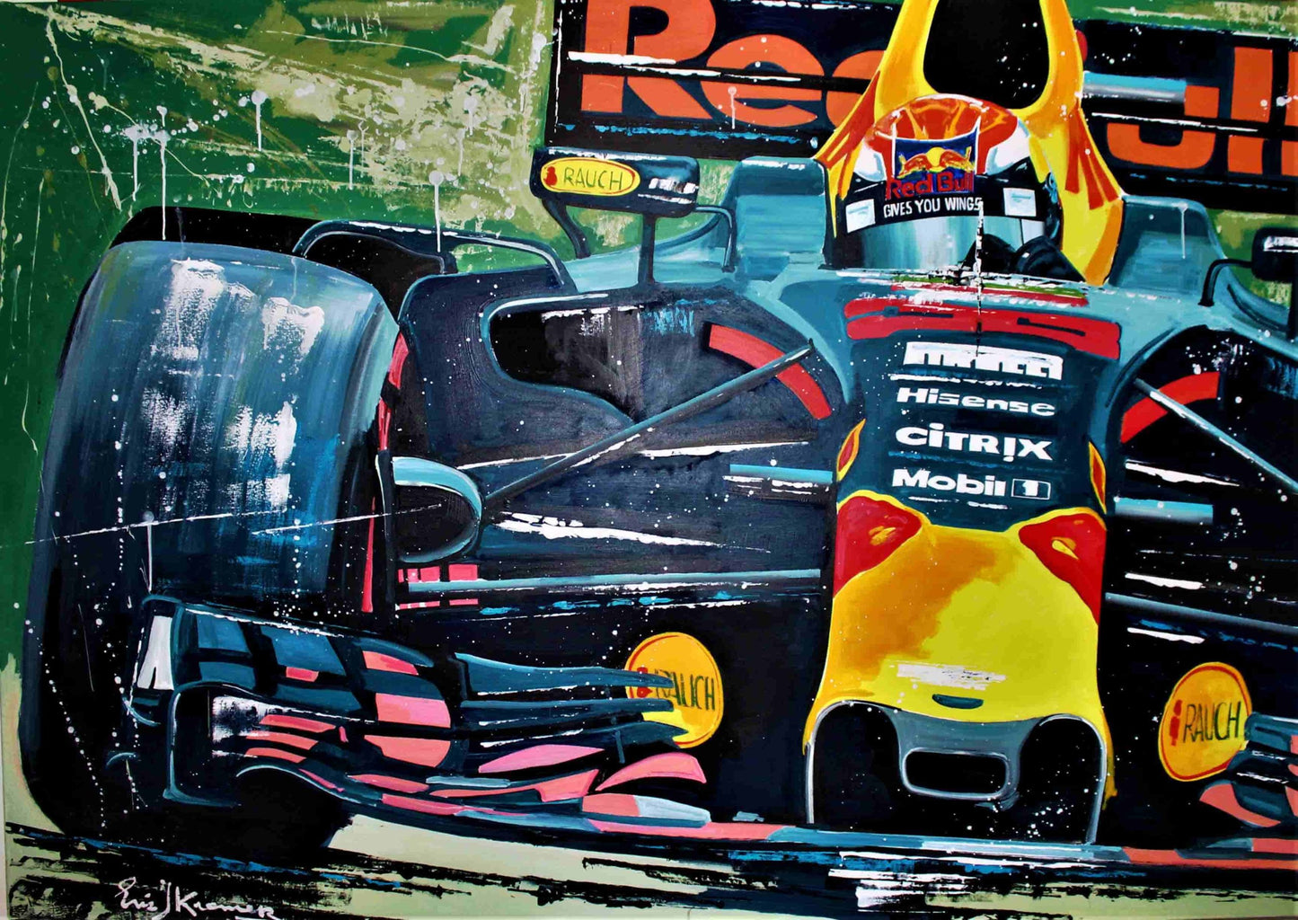 Eric Jan Kremer - schilderij - Nobody stops the bull