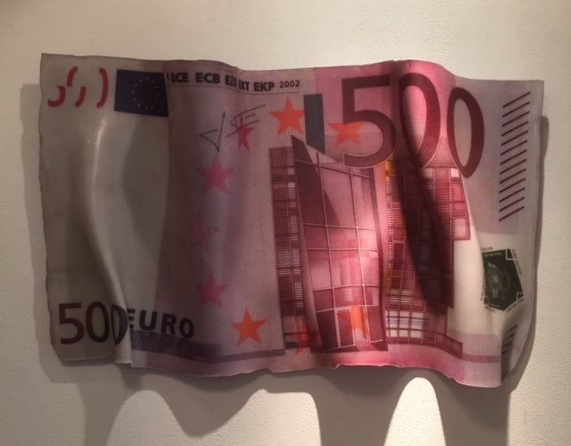 Ad van Hassel - Pop-art - Liquid wall euros - 500 EURO