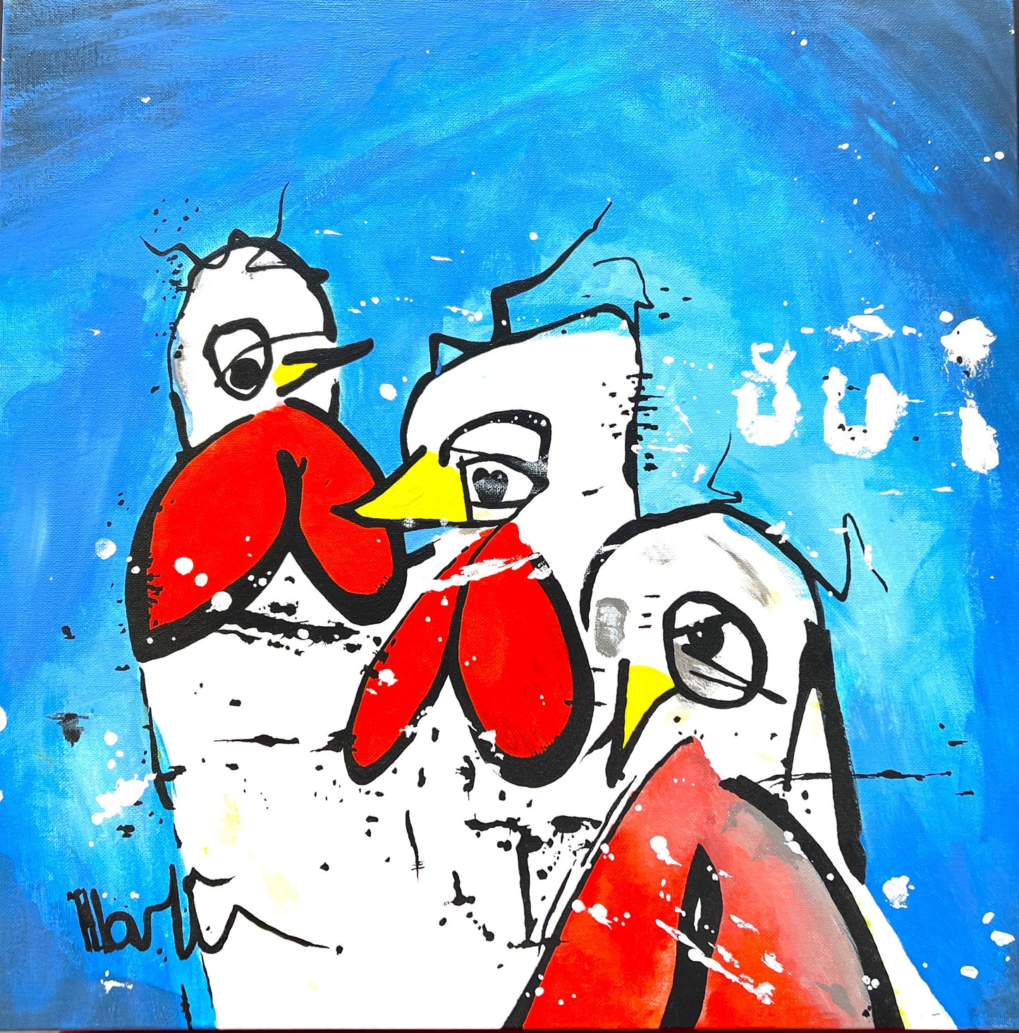 Martijn Vincent Smit - Schilderij - Kippen