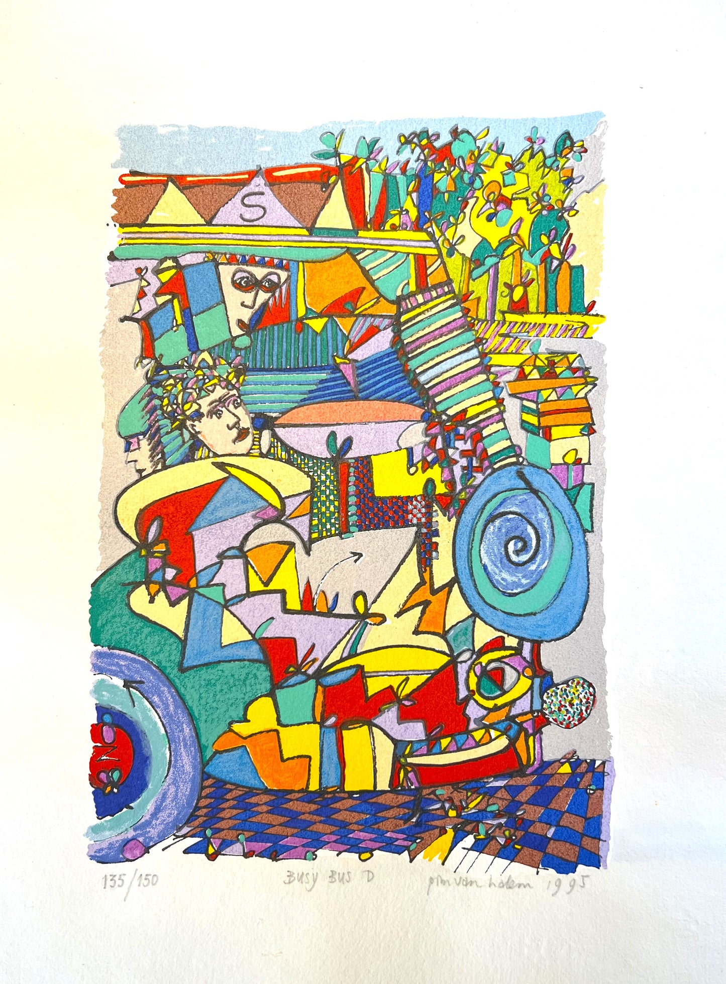 Pim van Halem - Zeefdruk - Busy bus D