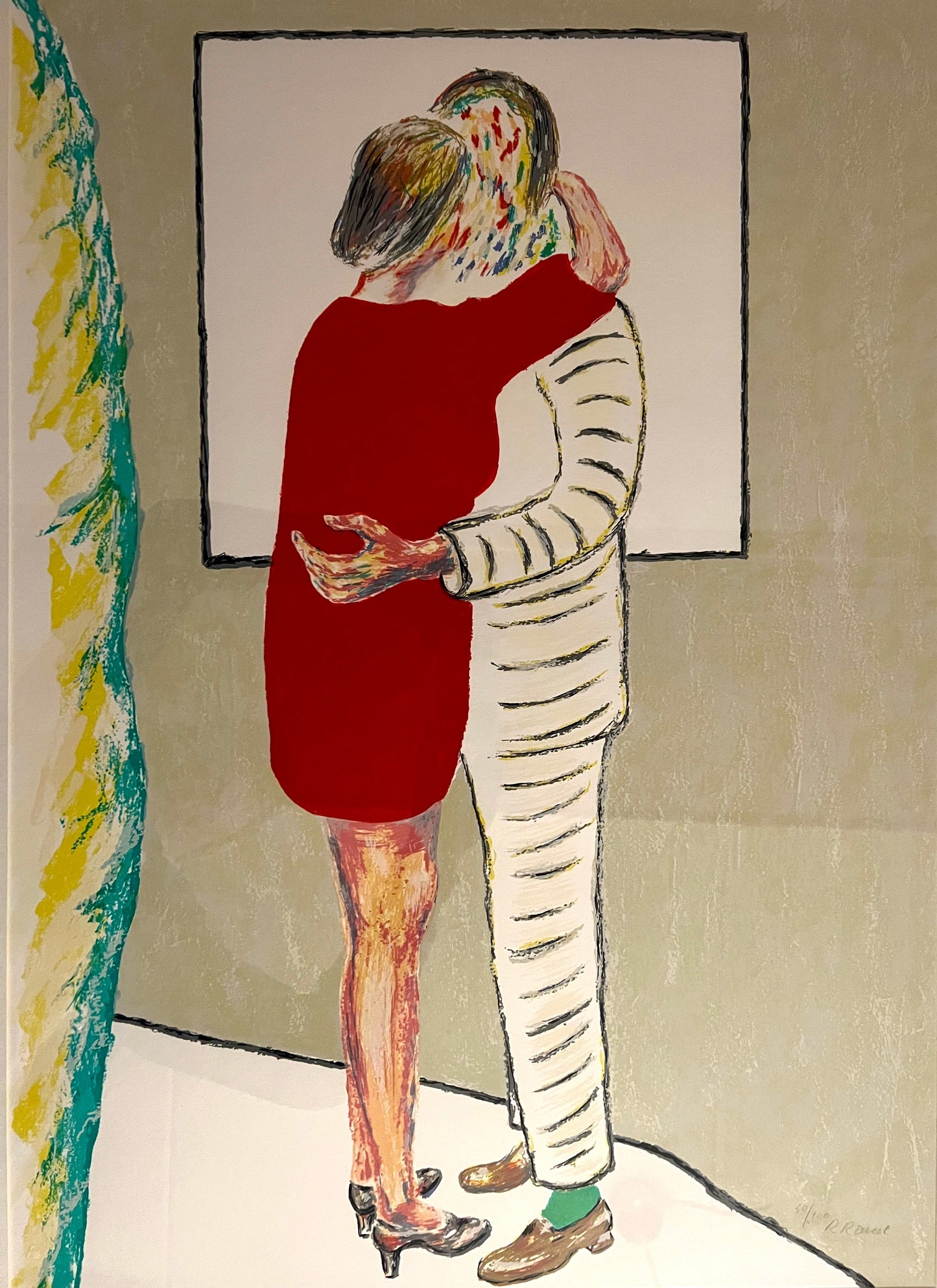 Roger Raveel - Zeefdruk - Rood van Liefde