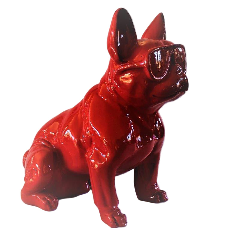 French Bull Dog Red with glasses