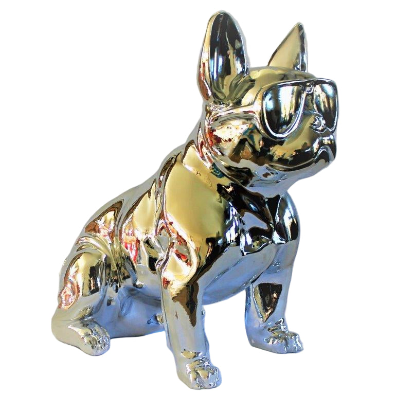 Franse Bull Dog Zilver met bril