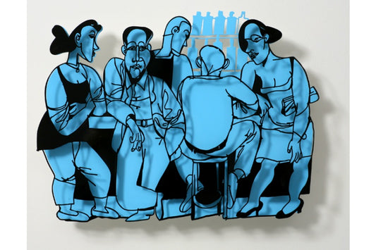 David Gerstein - Wall Sculpture - Bar series - after hours (blue)