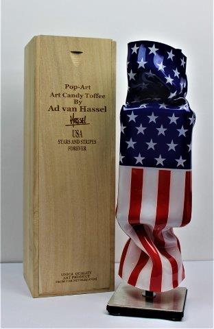 Ad van Hassel - Art Gift - Art Candy Toffee - Stars and stripes 33cm