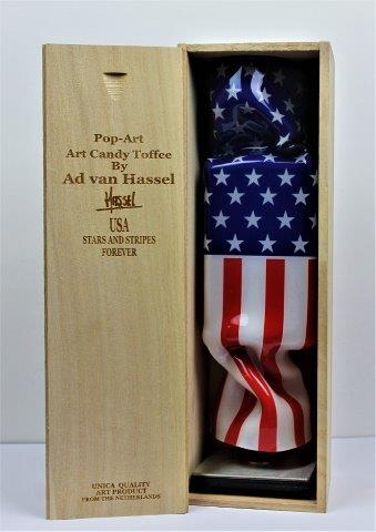 Ad van Hassel - Art Gift - Art Candy Toffee - Stars and stripes 33cm