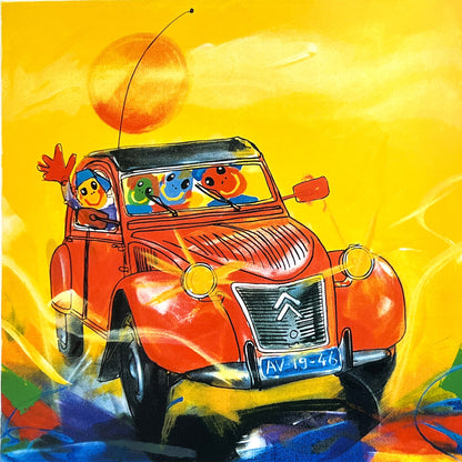 Ad Verstijnen - zeefdruk - 2CV