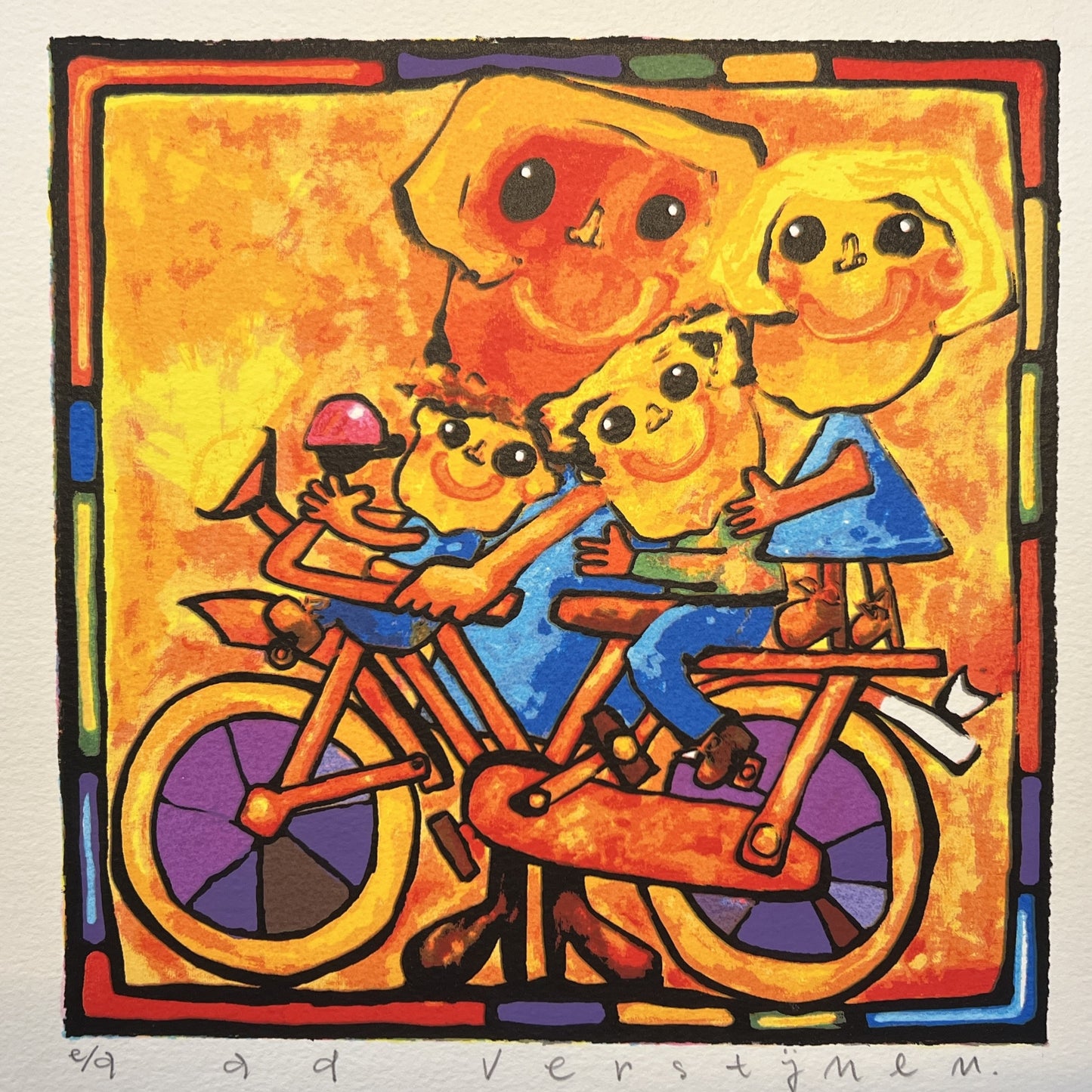 Ad Verstijnen - Zeefdruk - Fietser