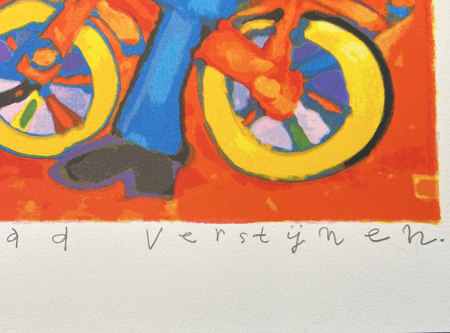 Ad Verstijnen - Zeefdruk - Fietsertje