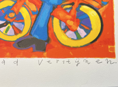 Ad Verstijnen - Zeefdruk - Fietsertje