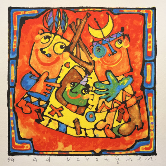 Ad Verstijnen - Zeefdruk - Indiaan