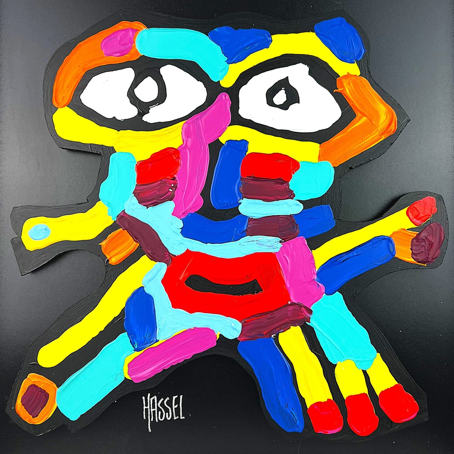 Ad van Hassel - Schilderij - Cobra face 4