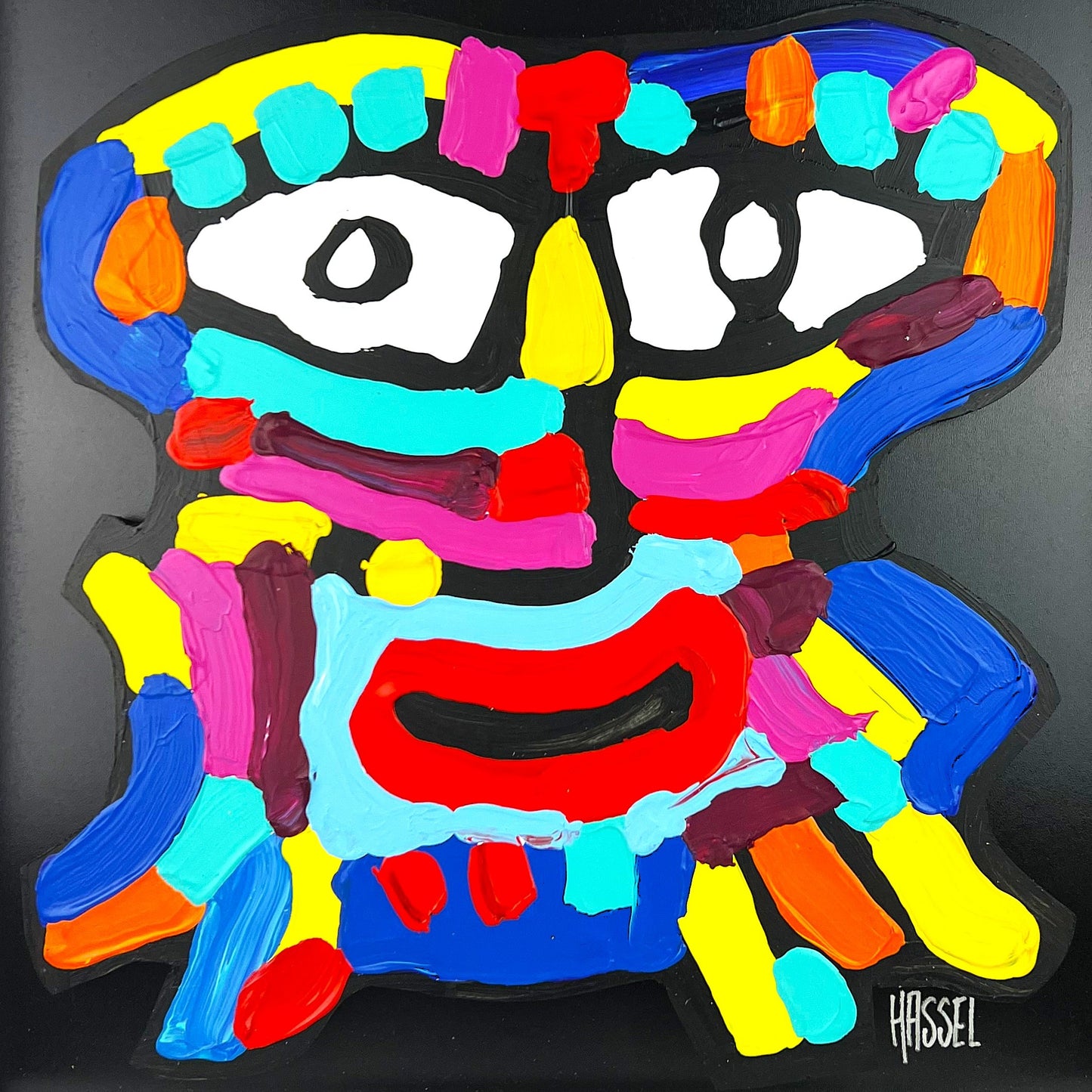 Ad van Hassel - Schilderij - Cobra face 5