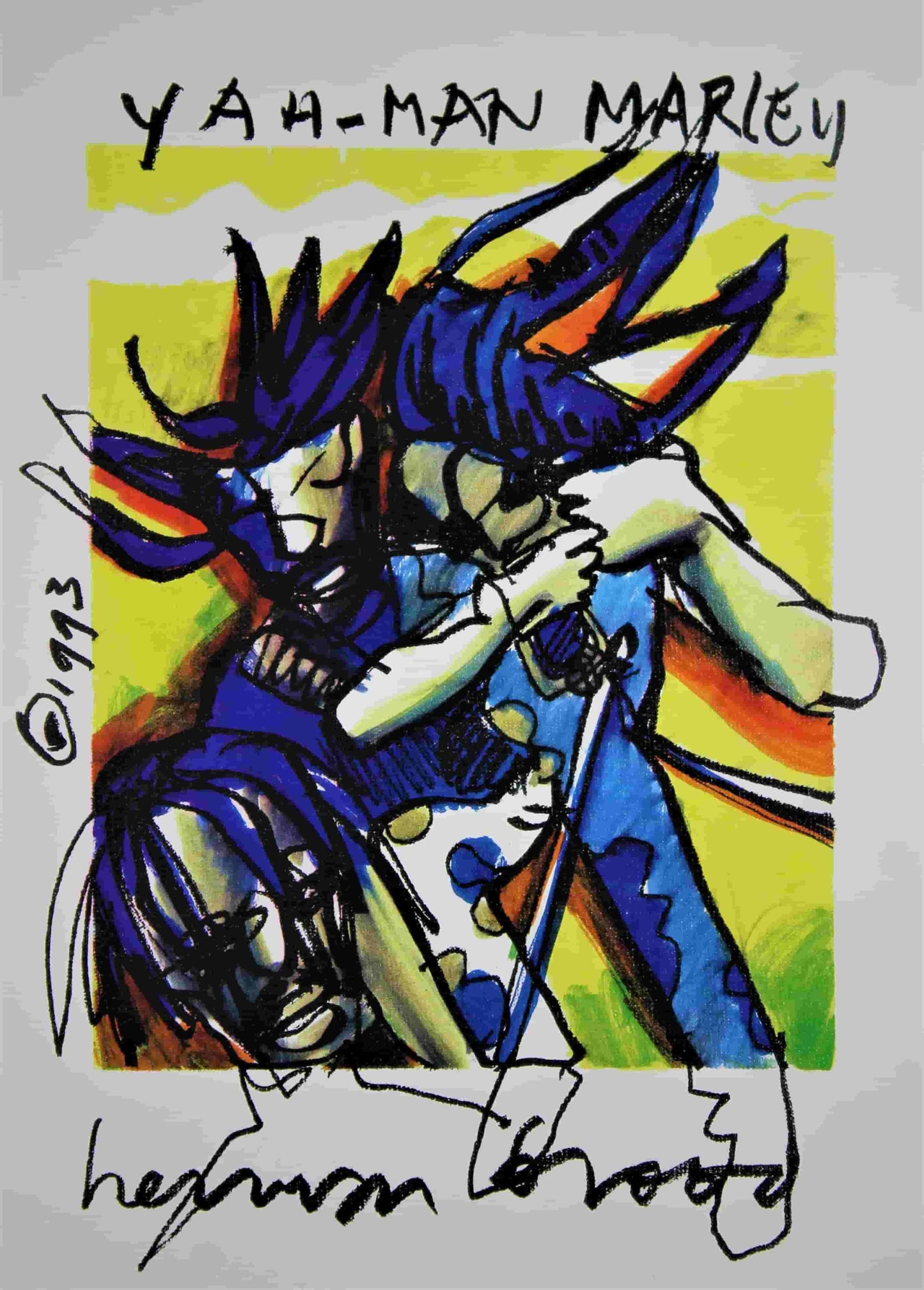 Herman Brood -litho - Bob Marley