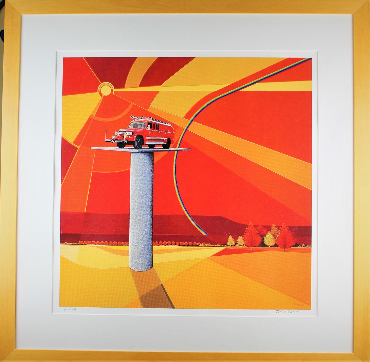 Theo Baars - Silkscreen - Fire engine