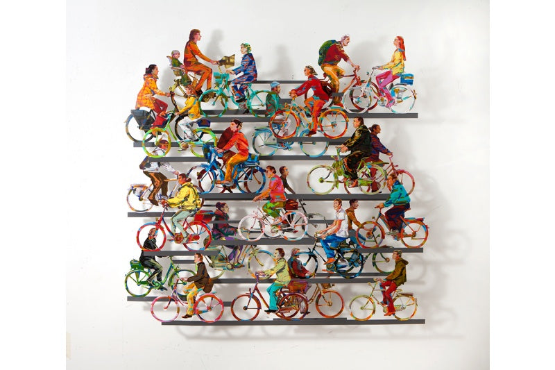 David Gerstein - Wall Sculpture - City on Wheels