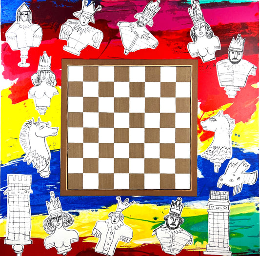 Corneille - Zeefdruk - Chess zilveren lijst