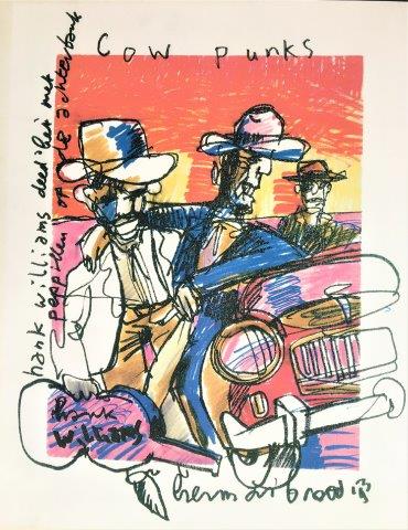 Herman Brood -litho - Cow Punks