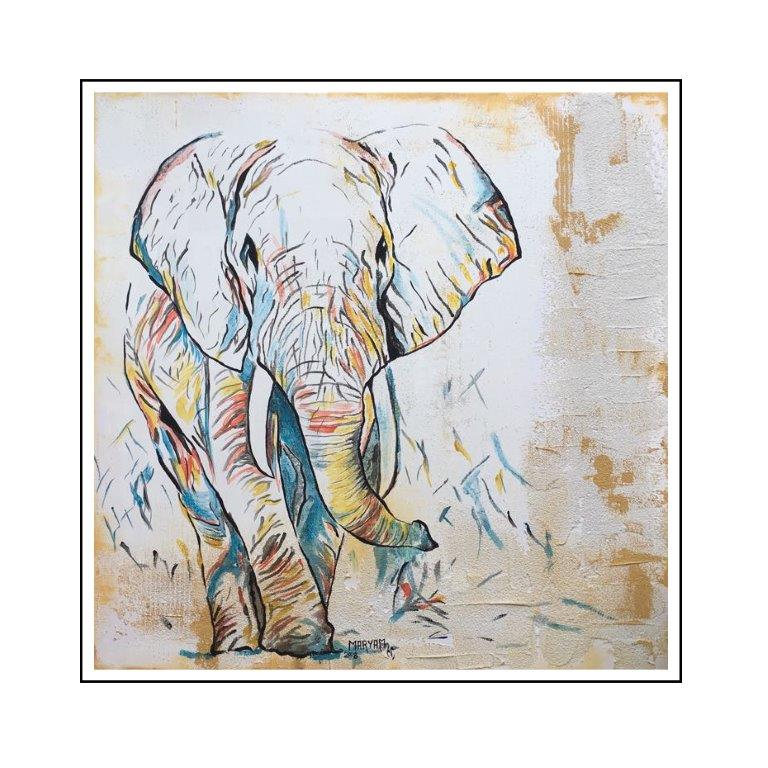 Maryam Bashari Rad - Schilderij - Elephants are beautiful #1