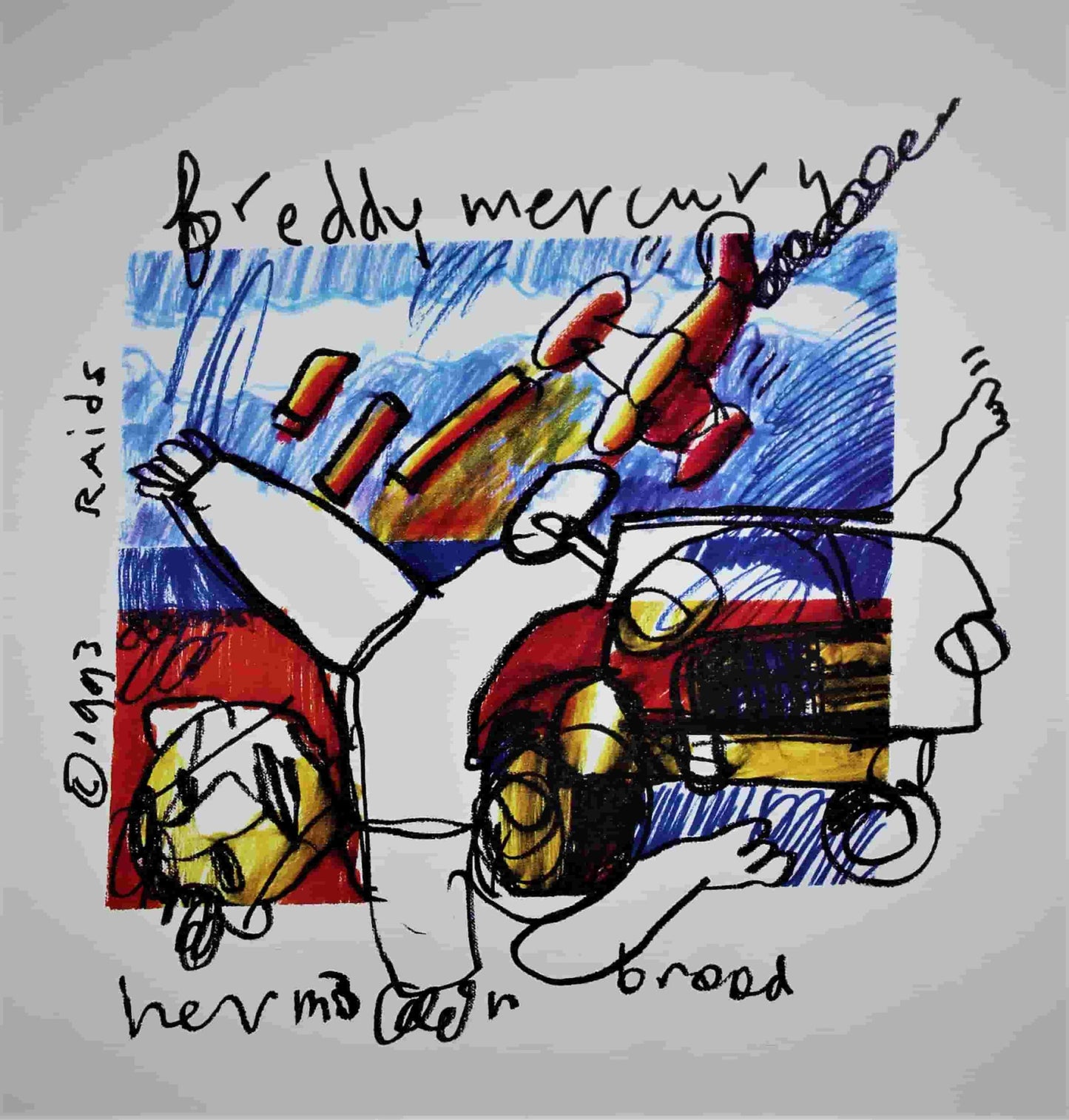 Herman Brood -litho - Freddy Mercury