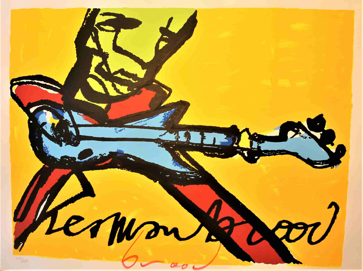 Herman Brood - zeefdruk - Guitar man