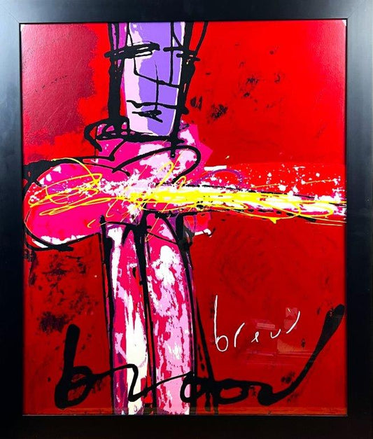 Herman Brood - Zeefdruk - Purple Haze (zwarte lijst)