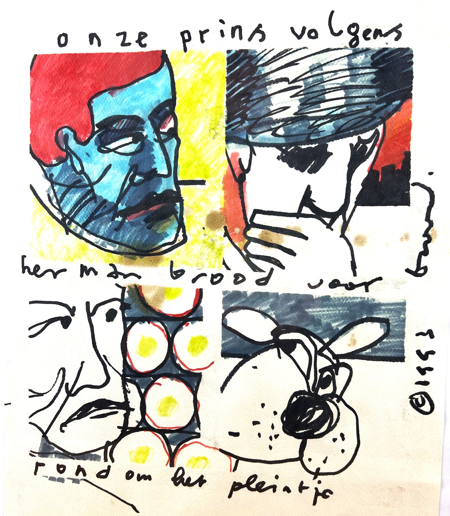 Herman Brood - Tekening - Onze prins