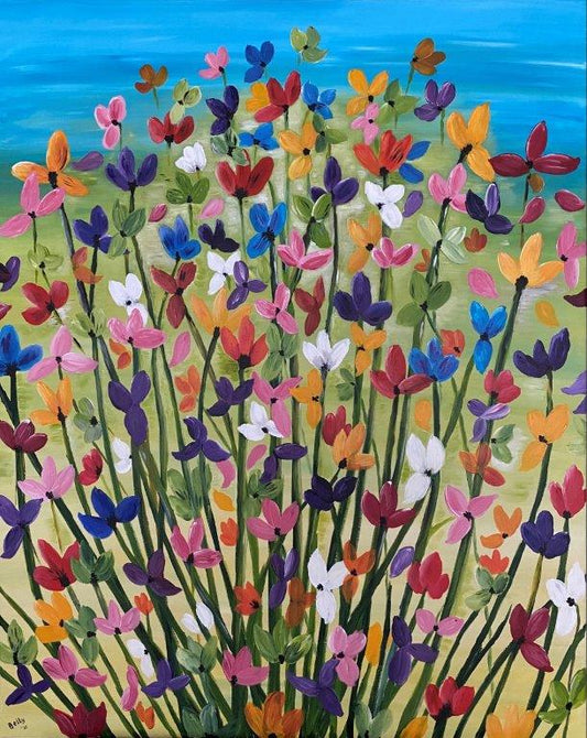 Betty Besselsen - Schilderij - Happy flowers