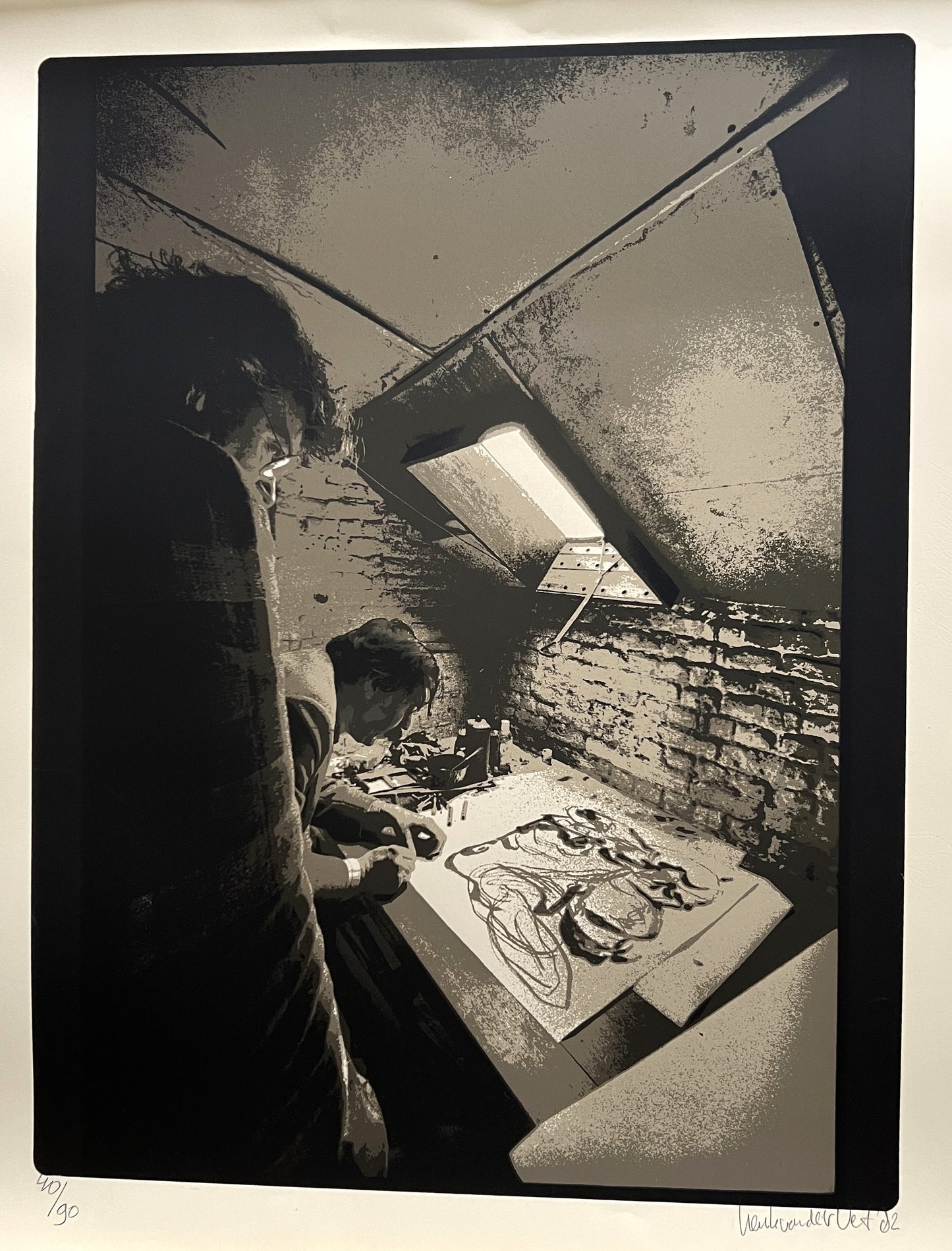 Henk van der Vet - Zeefdruk - Karel Appel en Christian Dotremont Atelier
