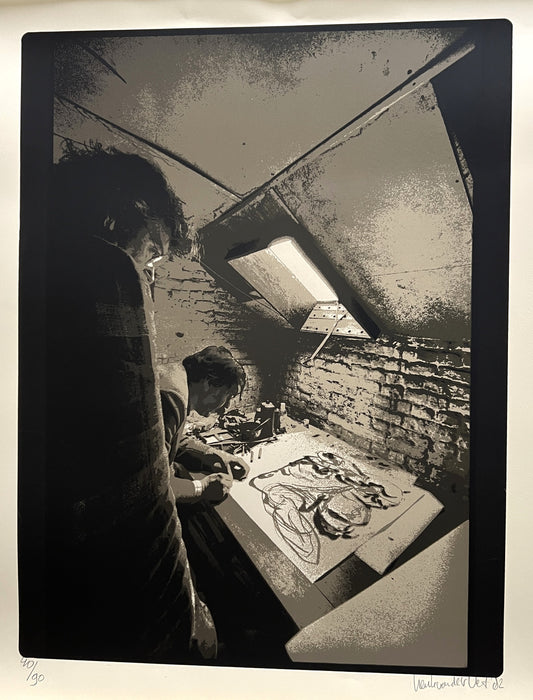 Henk van der Vet - Zeefdruk - Karel Appel en Christian Dotremont Atelier