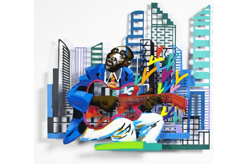 David Gerstein - Wall Sculpture - Jazz and the City - Guitarrist