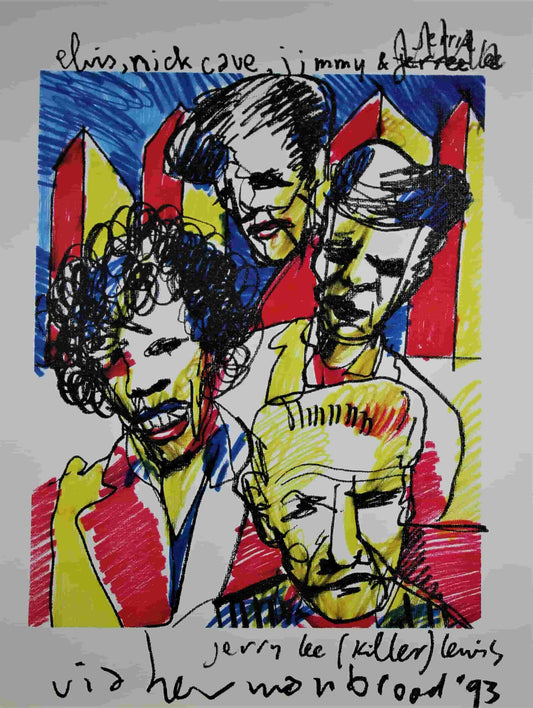 Herman Brood -litho - Jerry Lee Lewis