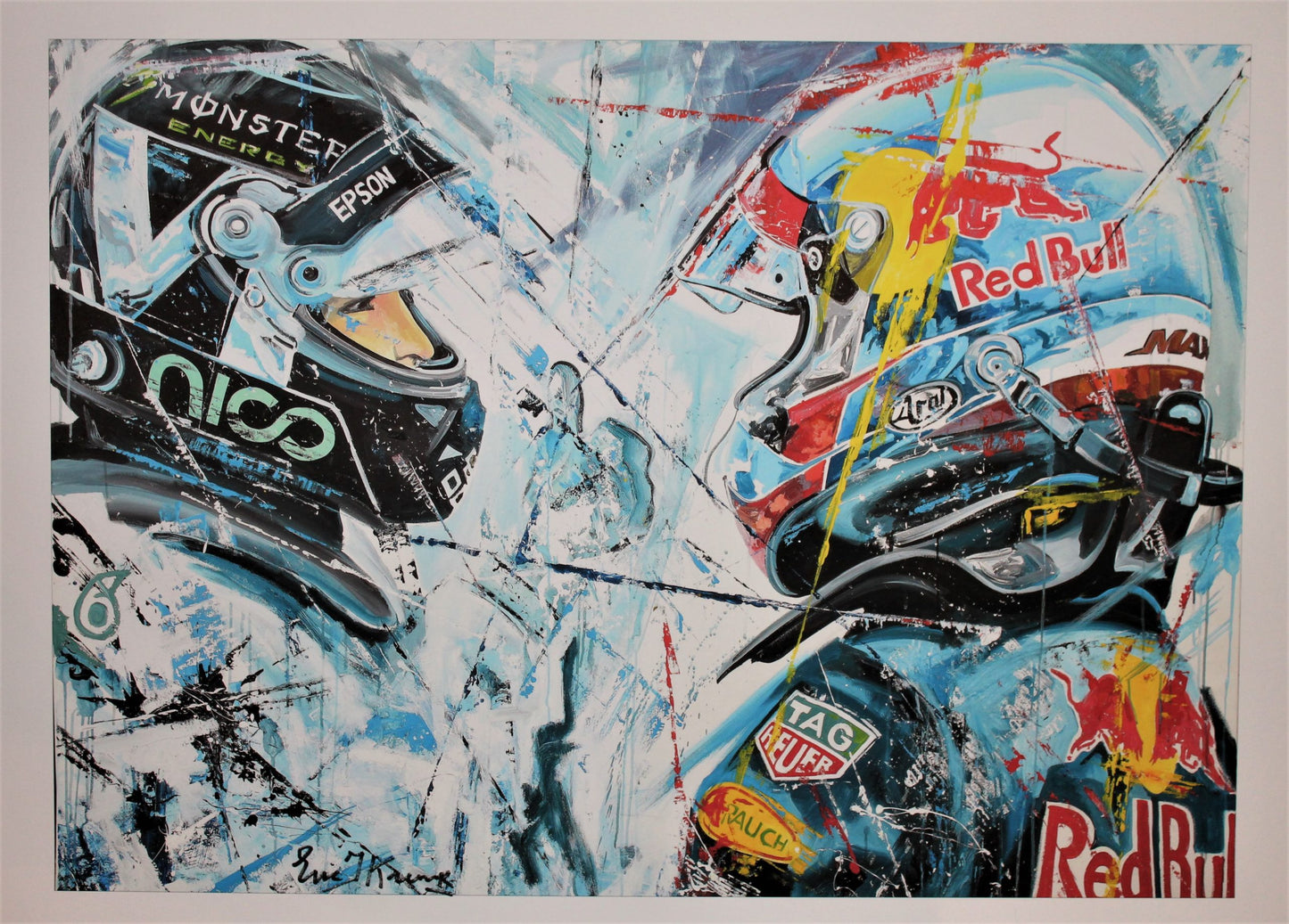 Eric Jan Kremer - Giclee - Max Verstappen en Nico Rosberg