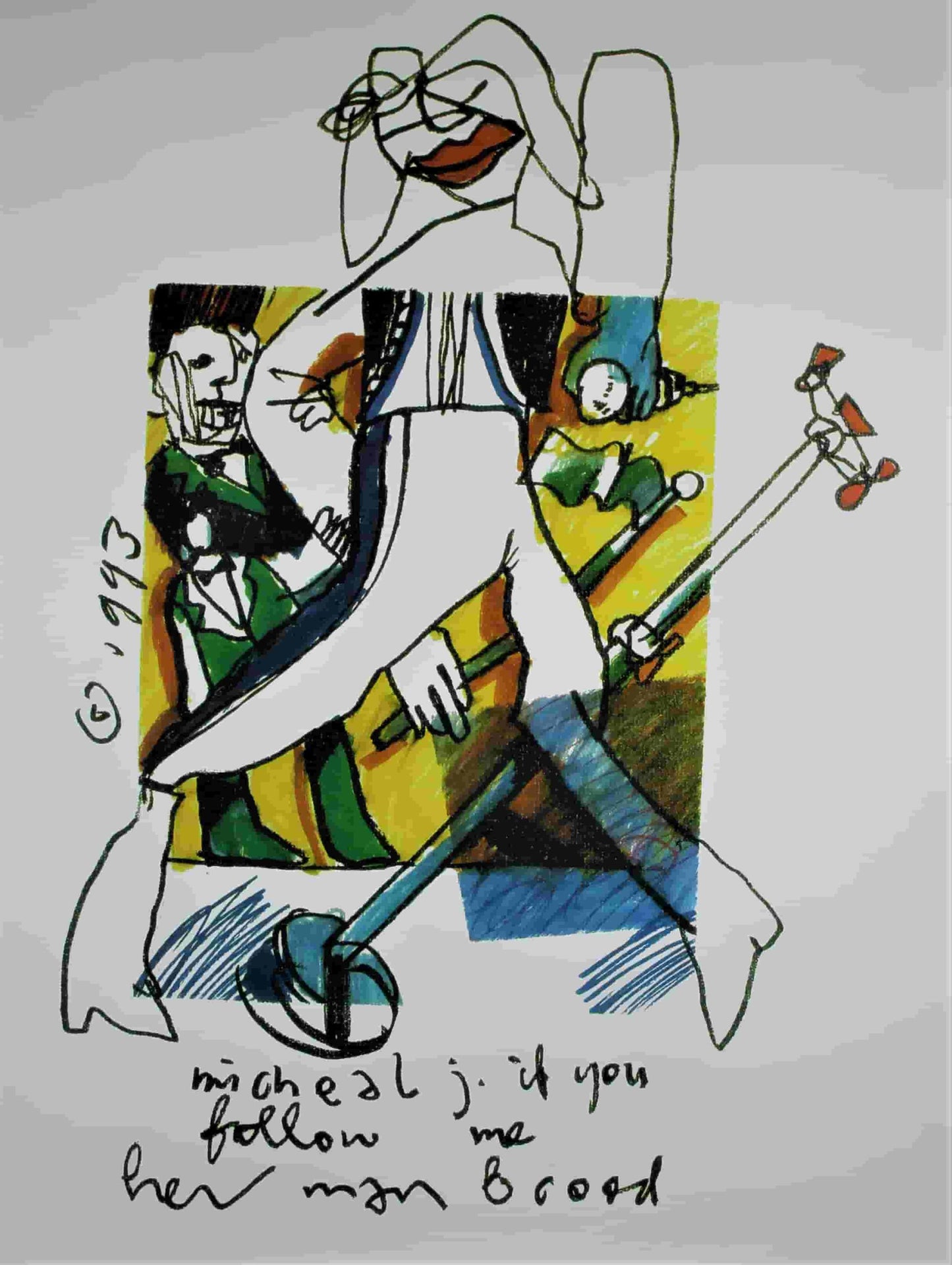 Herman Brood -litho - Michael Jackson