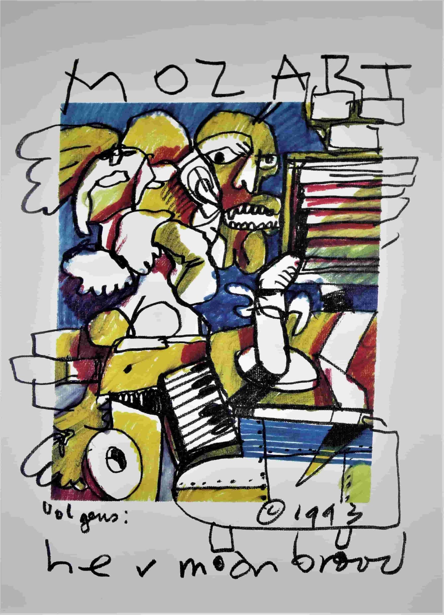 Herman Brood -litho - Mozart