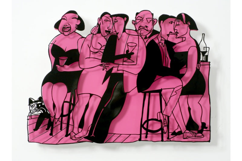 David Gerstein - Wall Sculpture - Bar series - On the bar (pink)