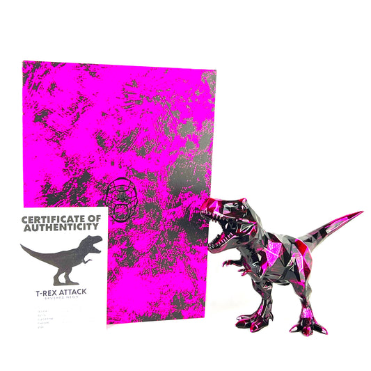 Richard Orlinski - kunstkado - T-Rex Attack Brushed Neon