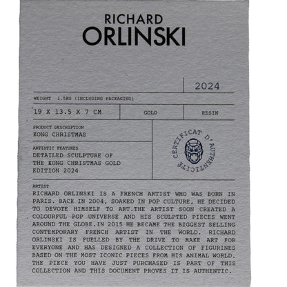 Richard Orlinski - kunstkado - Kong Christmas Edition 2024 gold limited Edition