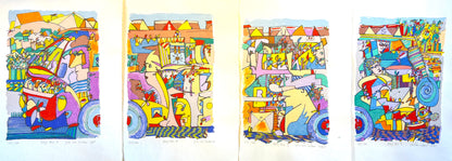 Pim van Halem - Zeefdruk - Busy bus A, B, C en D