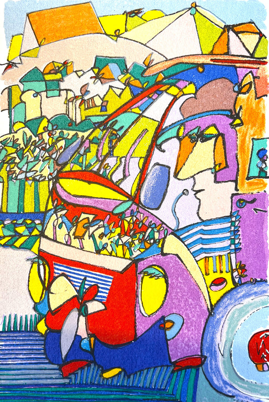 Pim van Halem - Zeefdruk - Busy bus A