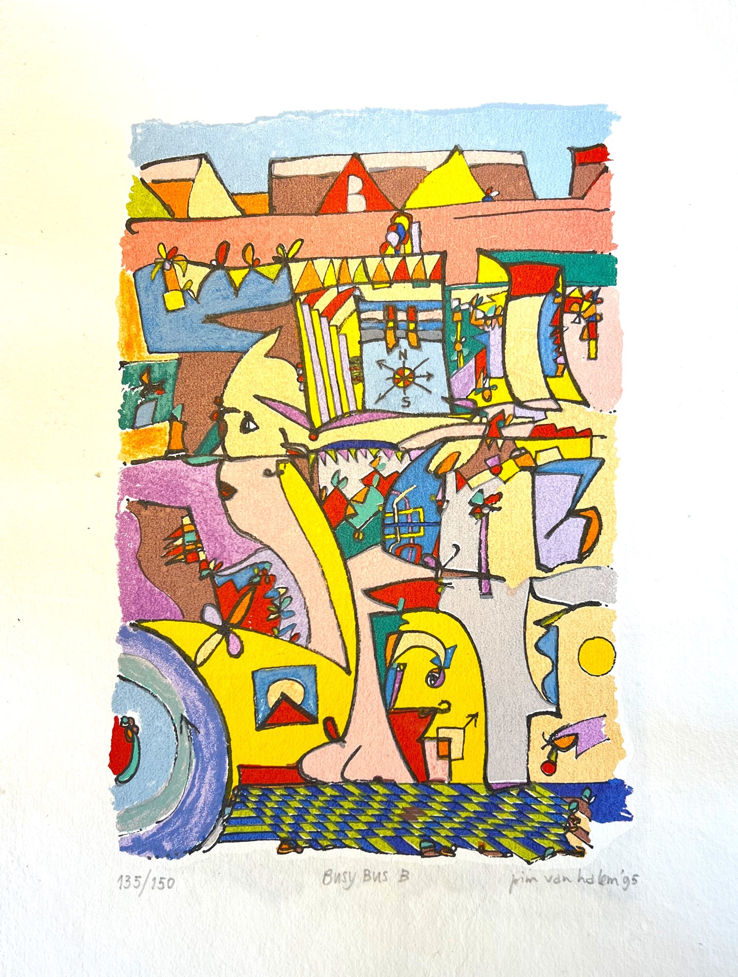 Pim van Halem - Zeefdruk - Busy bus B