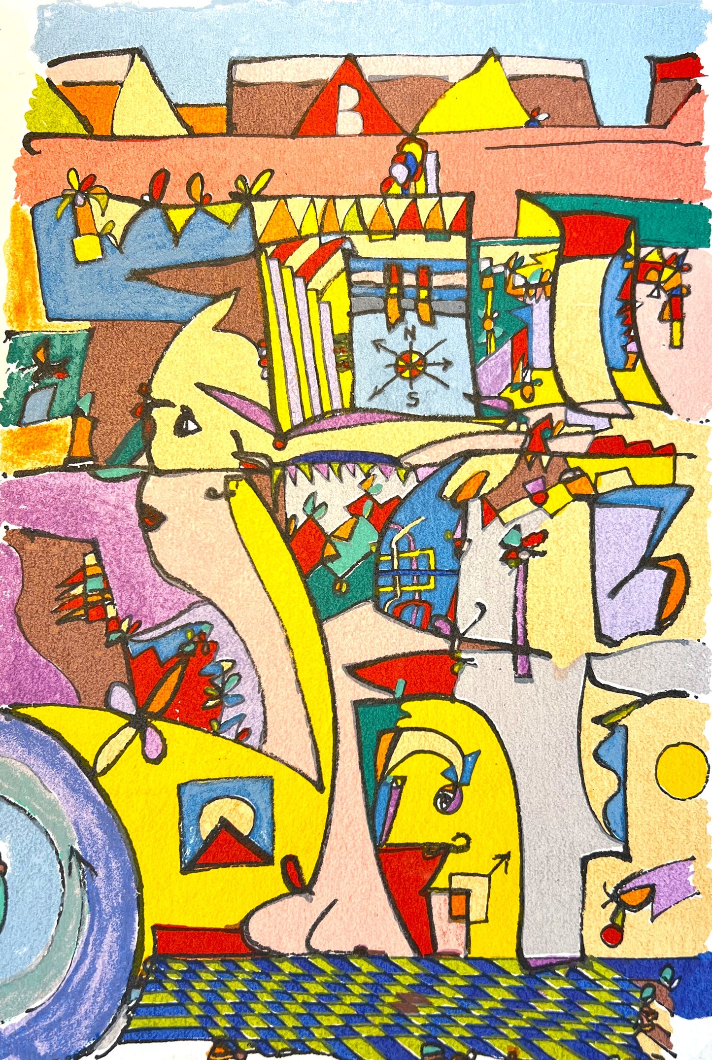 Pim van Halem - Zeefdruk - Busy bus A, B, C en D