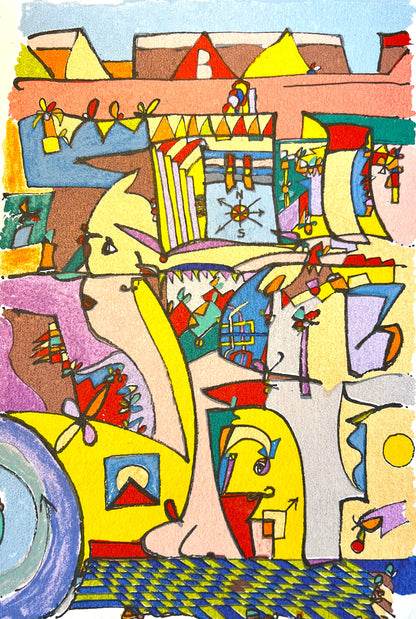 Pim van Halem - Zeefdruk - Busy bus A, B, C en D