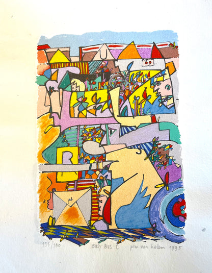 Pim van Halem - Zeefdruk - Busy bus C