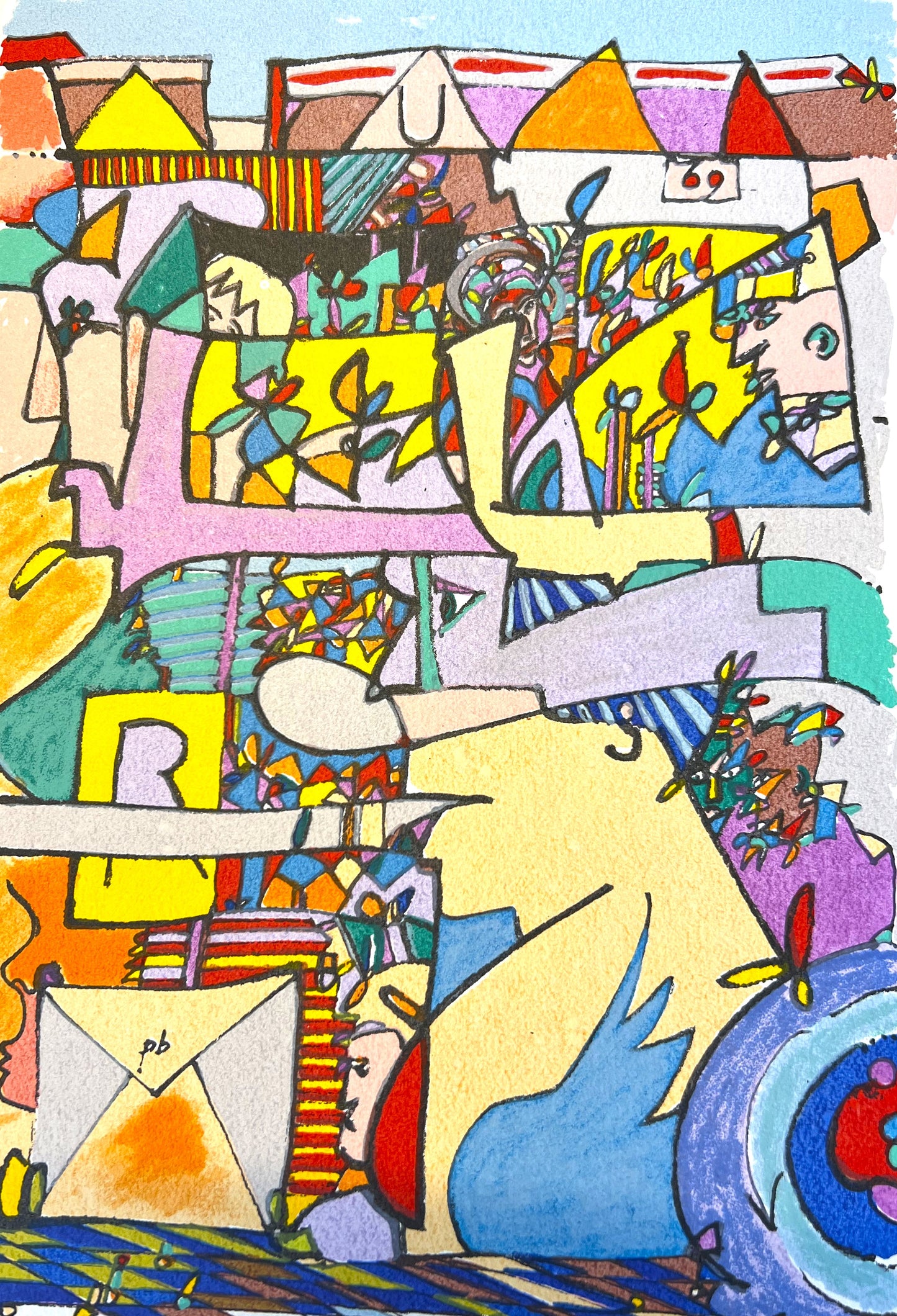 Pim van Halem - Zeefdruk - Busy bus C