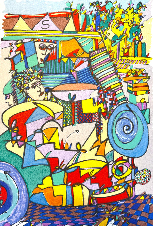 Pim van Halem - Zeefdruk - Busy bus D