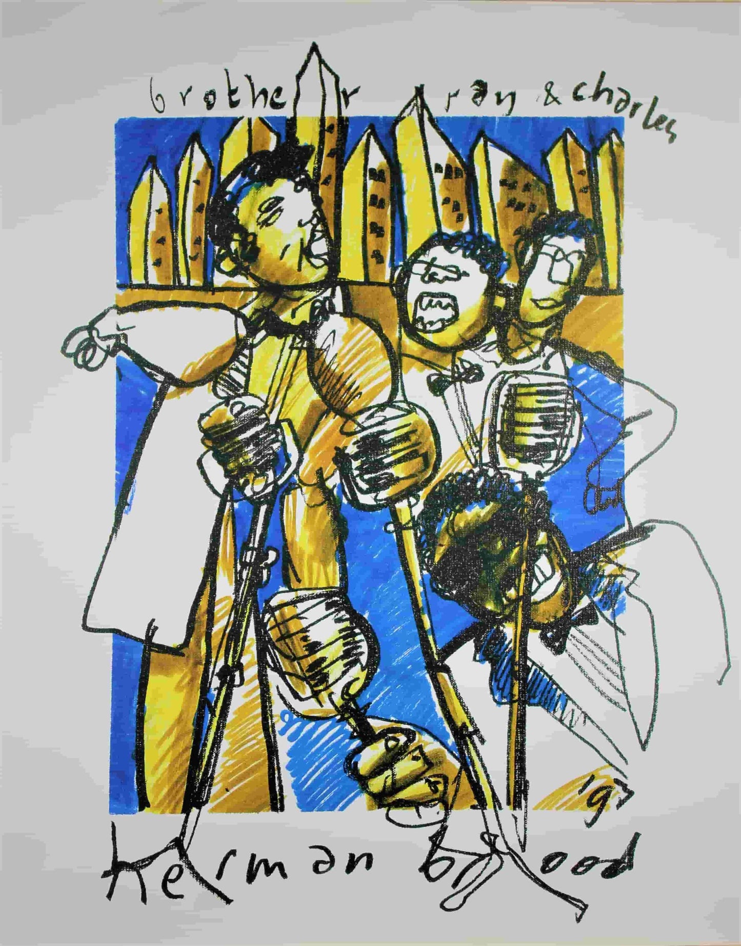 Herman Brood -litho - Ray Charles